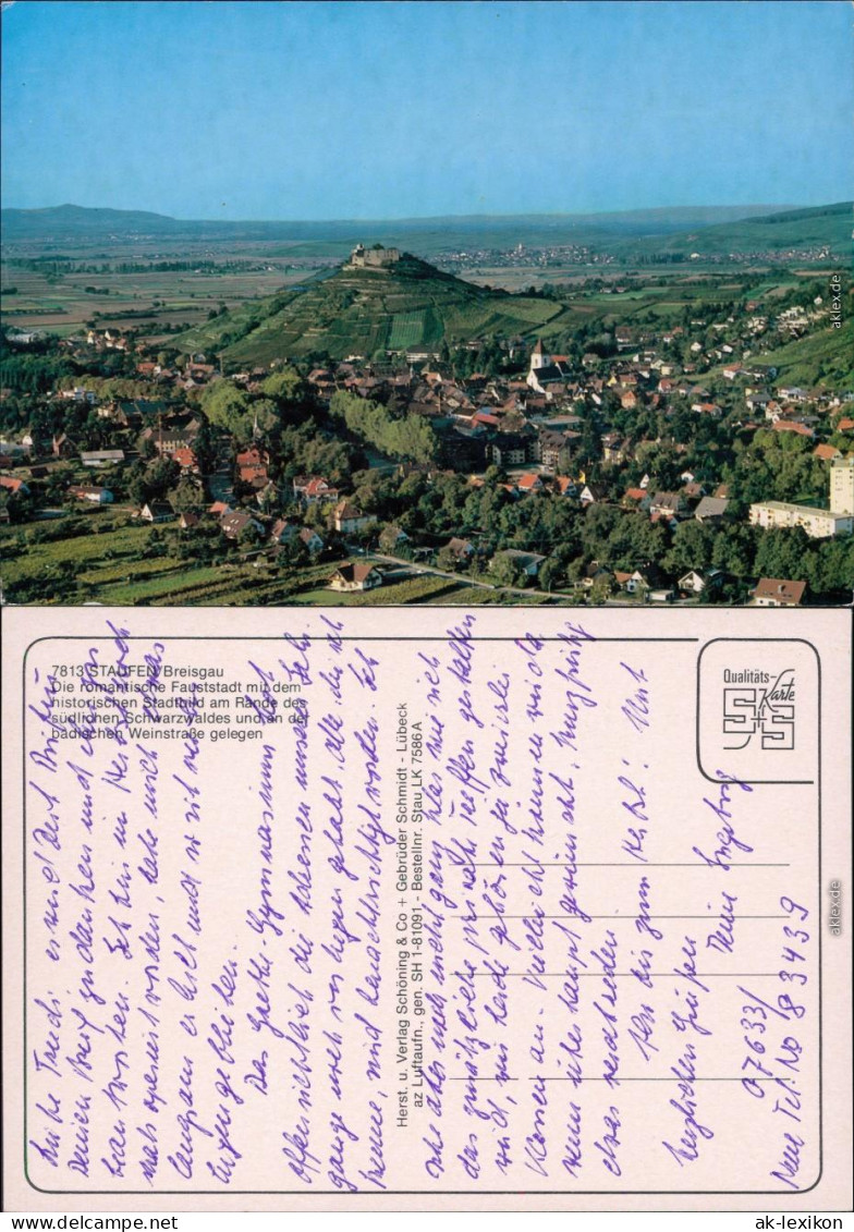 Staufen Im Breisgau Luftbild Ansichtskarte  1988 - Staufen