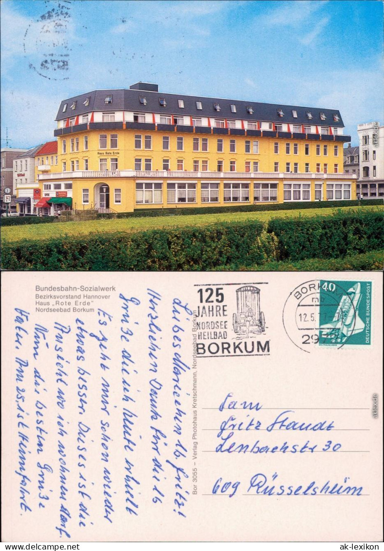 Borkum Bundesbahn-Sozialwerk, Haus "Rote Erde" Ansichtskarte 1977 - Borkum