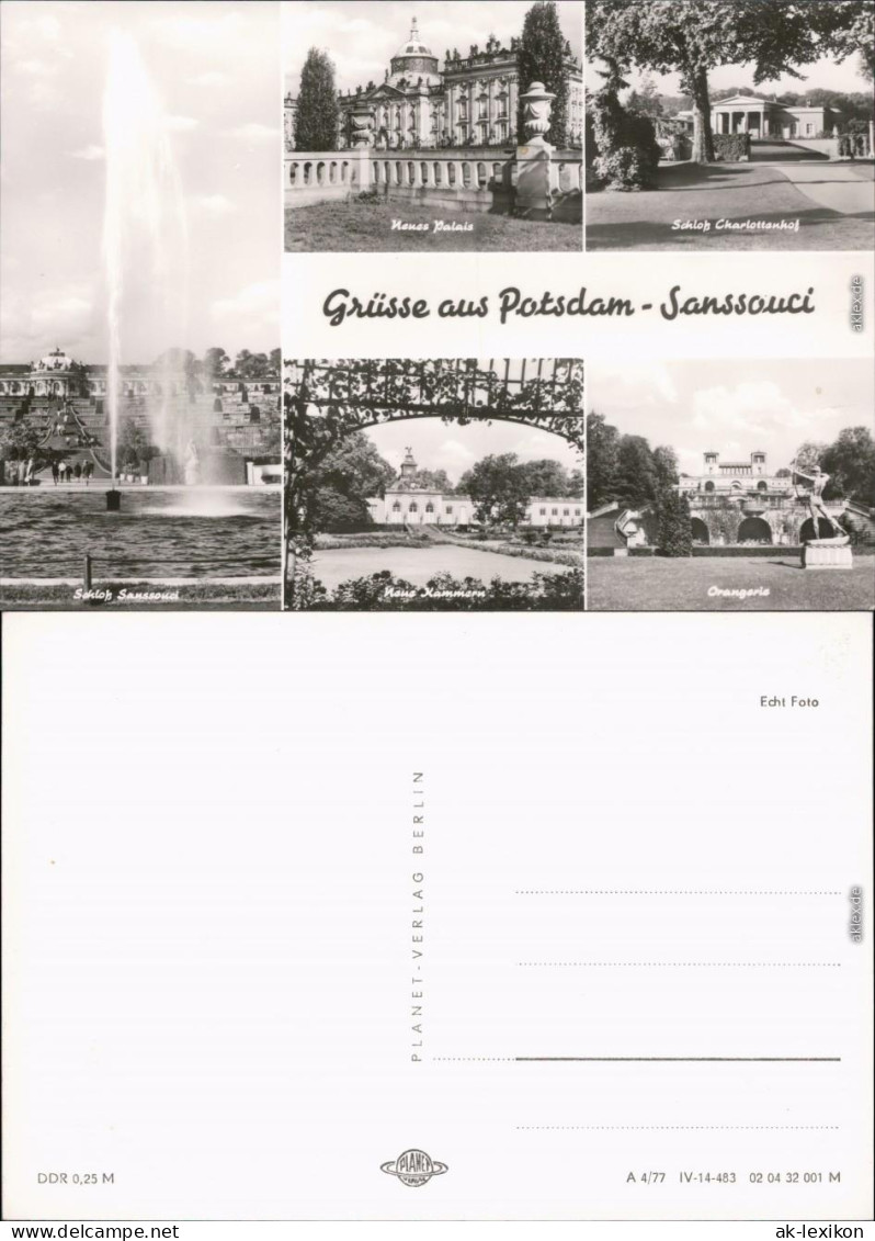 Potsdam Schloß Sanssouci Fontäne,Palais,Charlottenhof,N Kammern,Orangerie 1977 - Potsdam