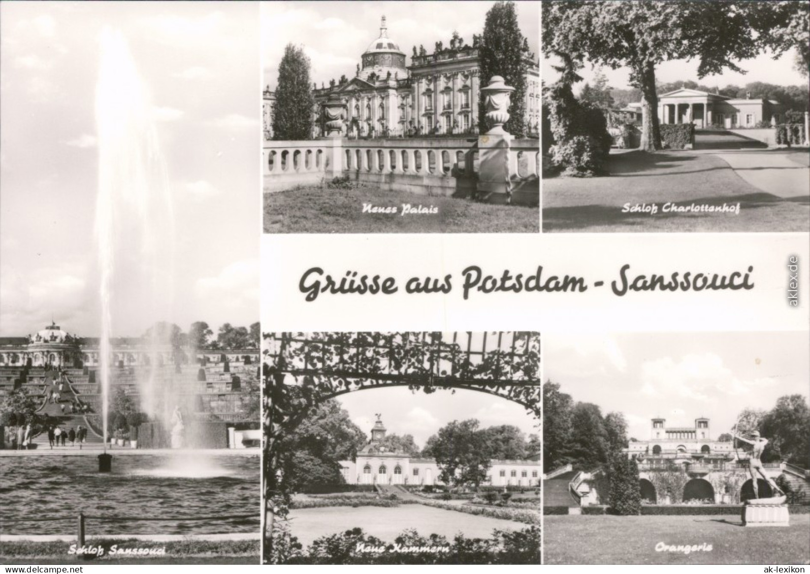 Potsdam Schloß Sanssouci Fontäne,Palais,Charlottenhof,N Kammern,Orangerie 1977 - Potsdam