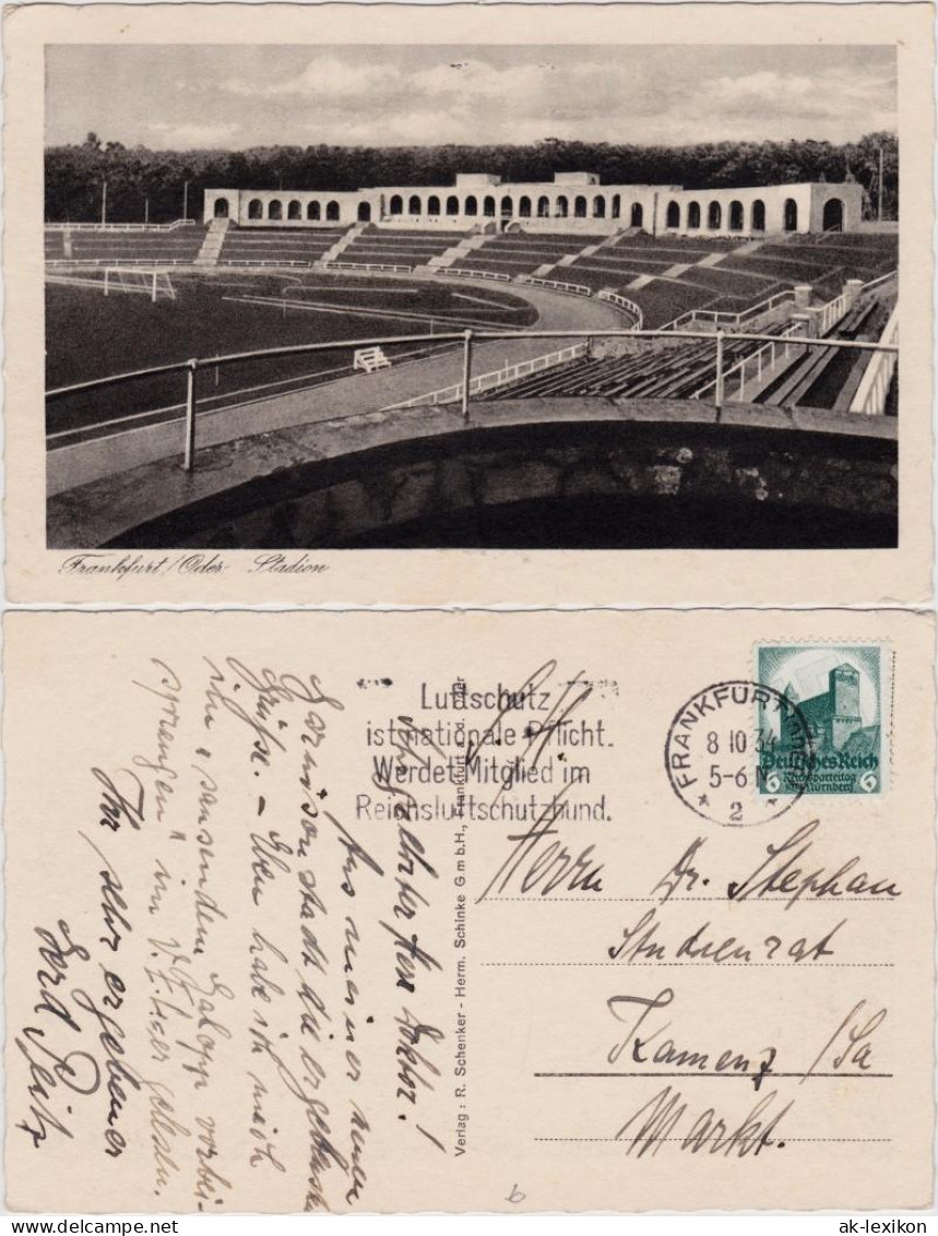 Słubice Frankfurt(Oder): Dammvorstadt Stadion SOSiR/Ostmarkstadion 1934 - Neumark