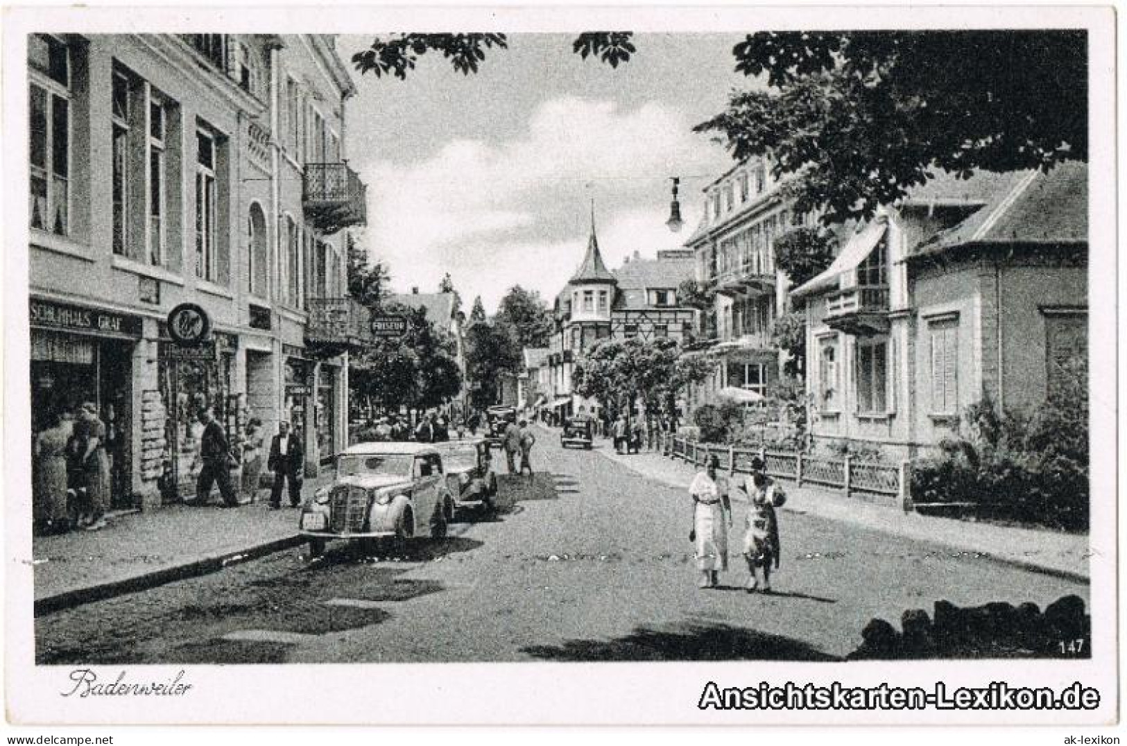 Ansichtskarte Badenweiler Straßenpartie Mit Geschäften 1941 - Badenweiler