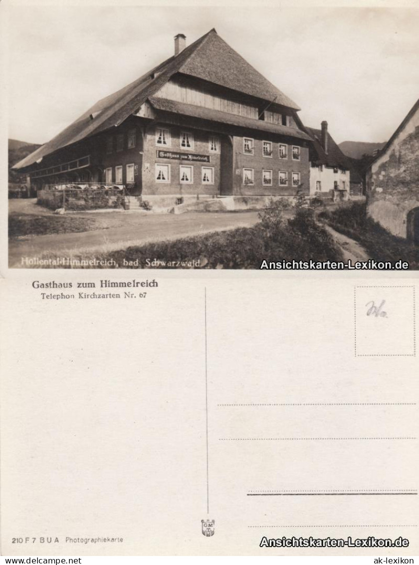 Ansichtskarte Kirchzarten Gasthaus Zum Himmelreich 1928 - Kirchzarten