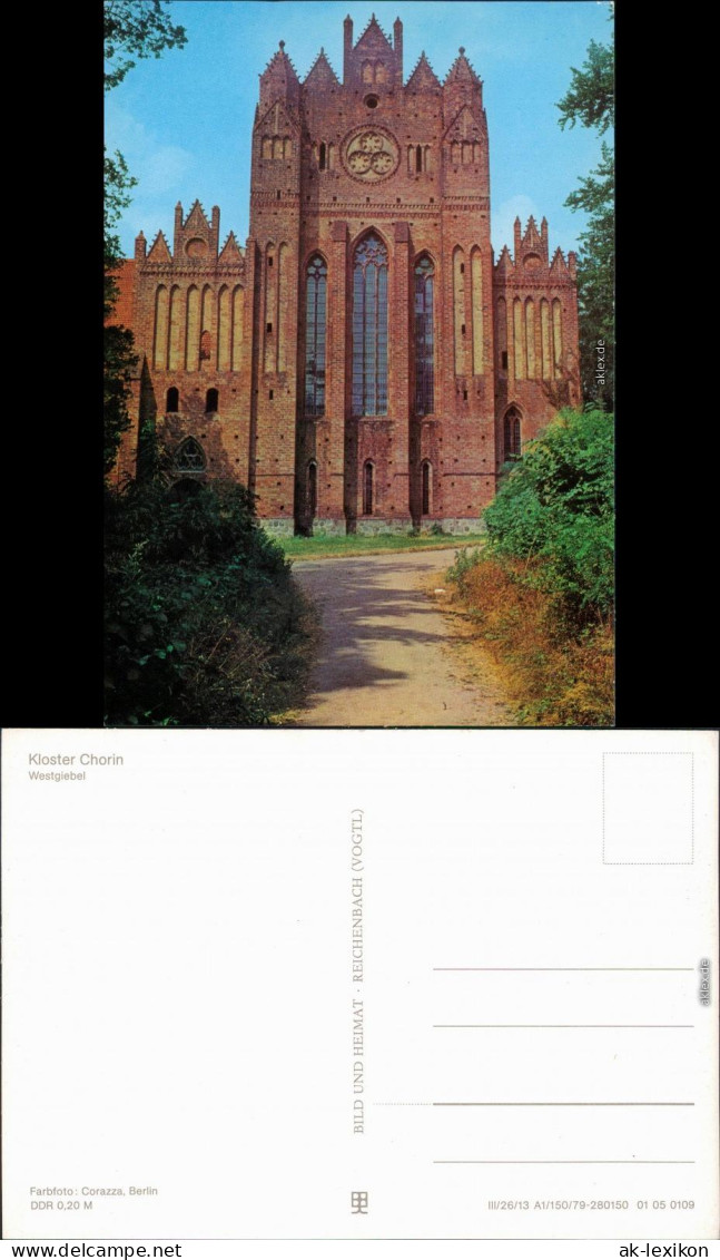 Chorin Kloster - Westgiebel Ansichtskarte  1979 - Chorin