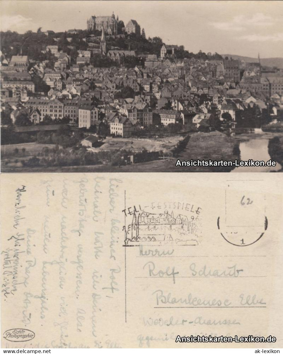 Ansichtskarte Marburg An Der Lahn Panorama 1928 - Marburg