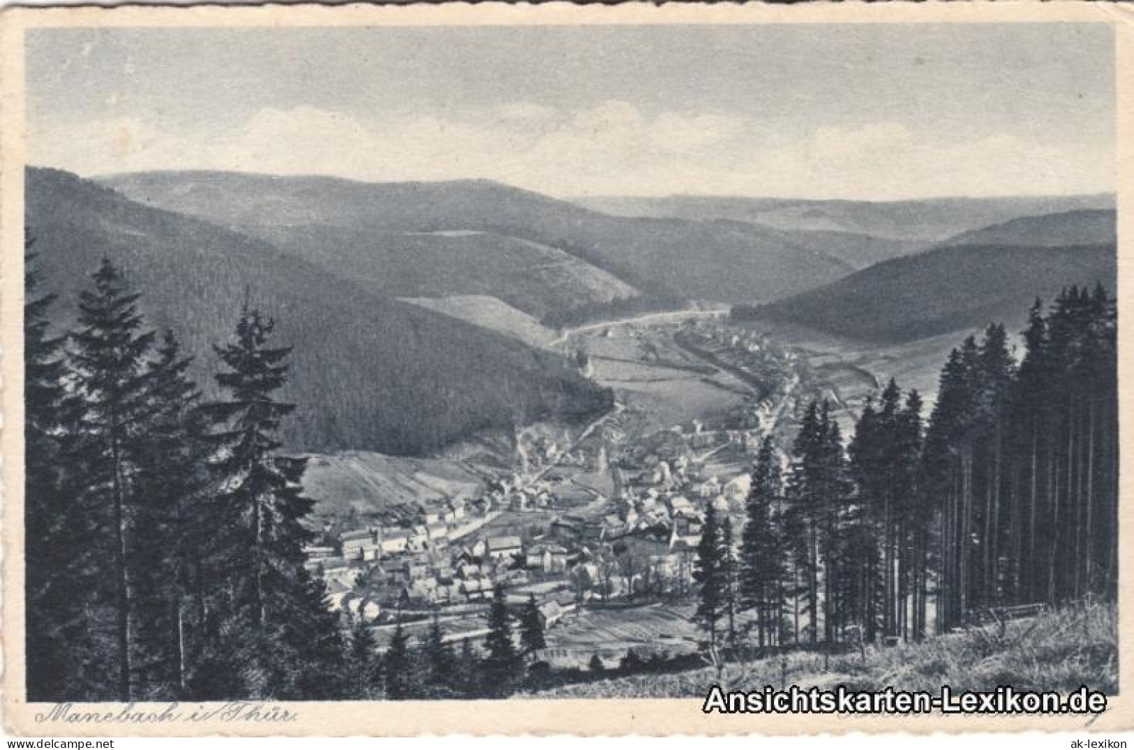 Ansichtskarte Manebach-Ilmenau Blick Vom Heidemberg 1934 - Ilmenau