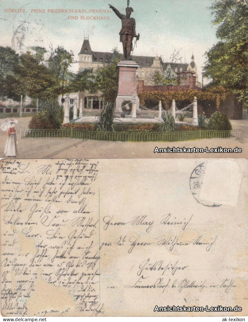 Görlitz Zgorzelec Prinz Friedrich Karl Denkmal Und Blockhaus 1912 - Goerlitz