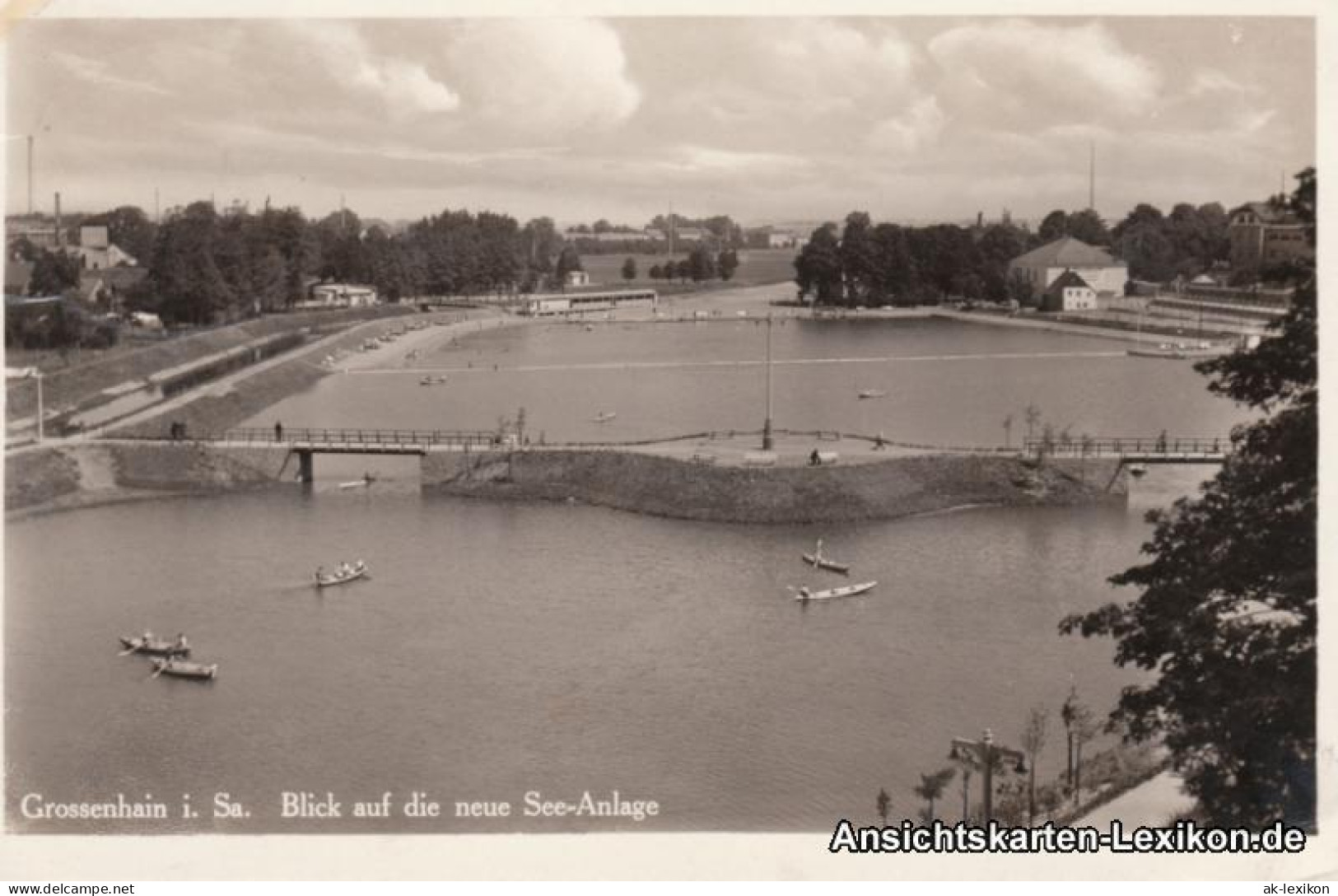 Ansichtskarte Großenhain Blick Auf Die See-Anlage 1935 - Grossenhain