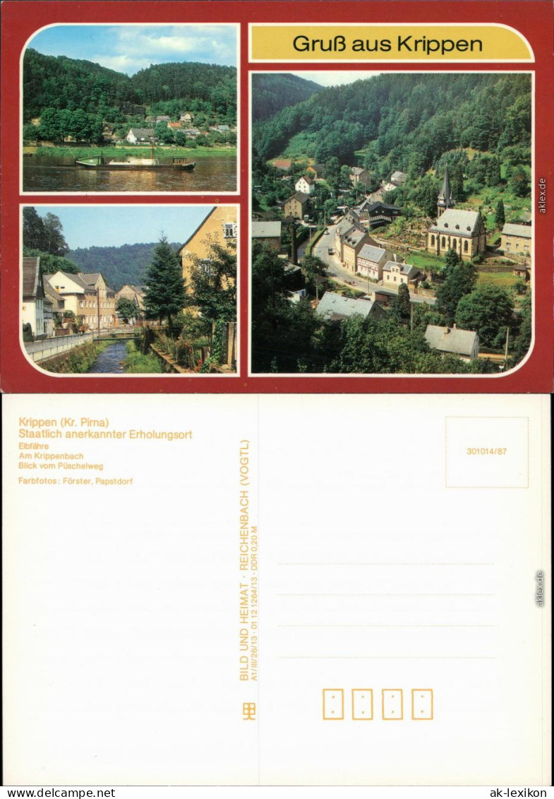 Krippen Bad Schandau Elbfähre, Am Krippenbach, Blick Vom Püschelweg 1987 - Bad Schandau