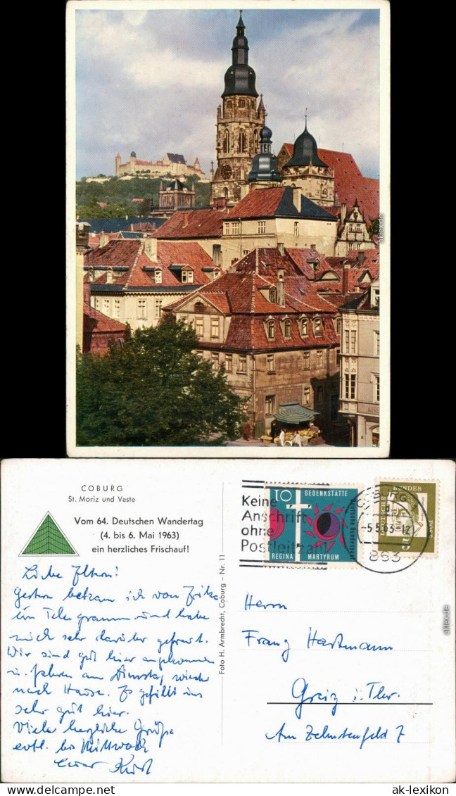 Coburg Panorama-Ansicht 64. Deutscher Wandertag 1963 - Coburg