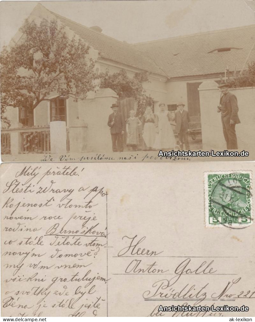 Ansichtskarte  Familie Vor Haus - Foto AK 1908 - To Identify