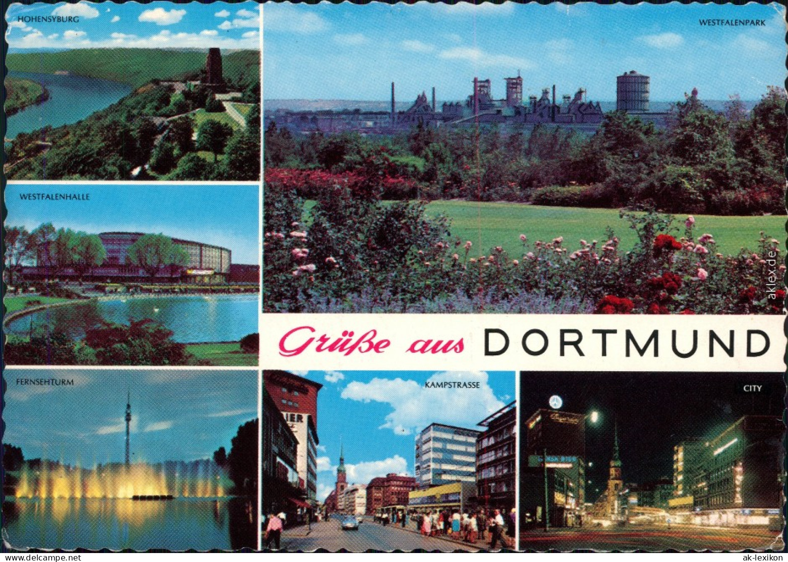 Dortmund Hohensyburg, Westfalenhalle,   Kampstrasse, City, Westfalenpark 1970 - Dortmund