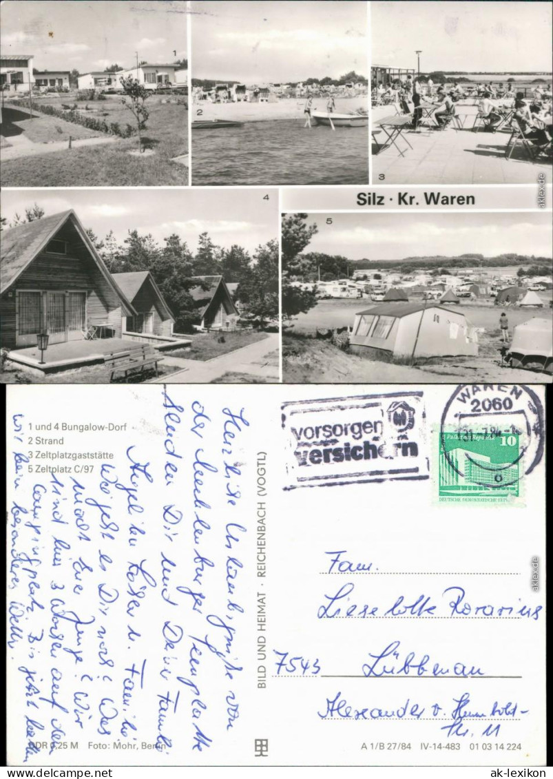 Waren (Müritz) Bungalow-Dorf, Strand, Zeltplatzgaststätte, Zeltplatz C/97 1984 - Waren (Müritz)