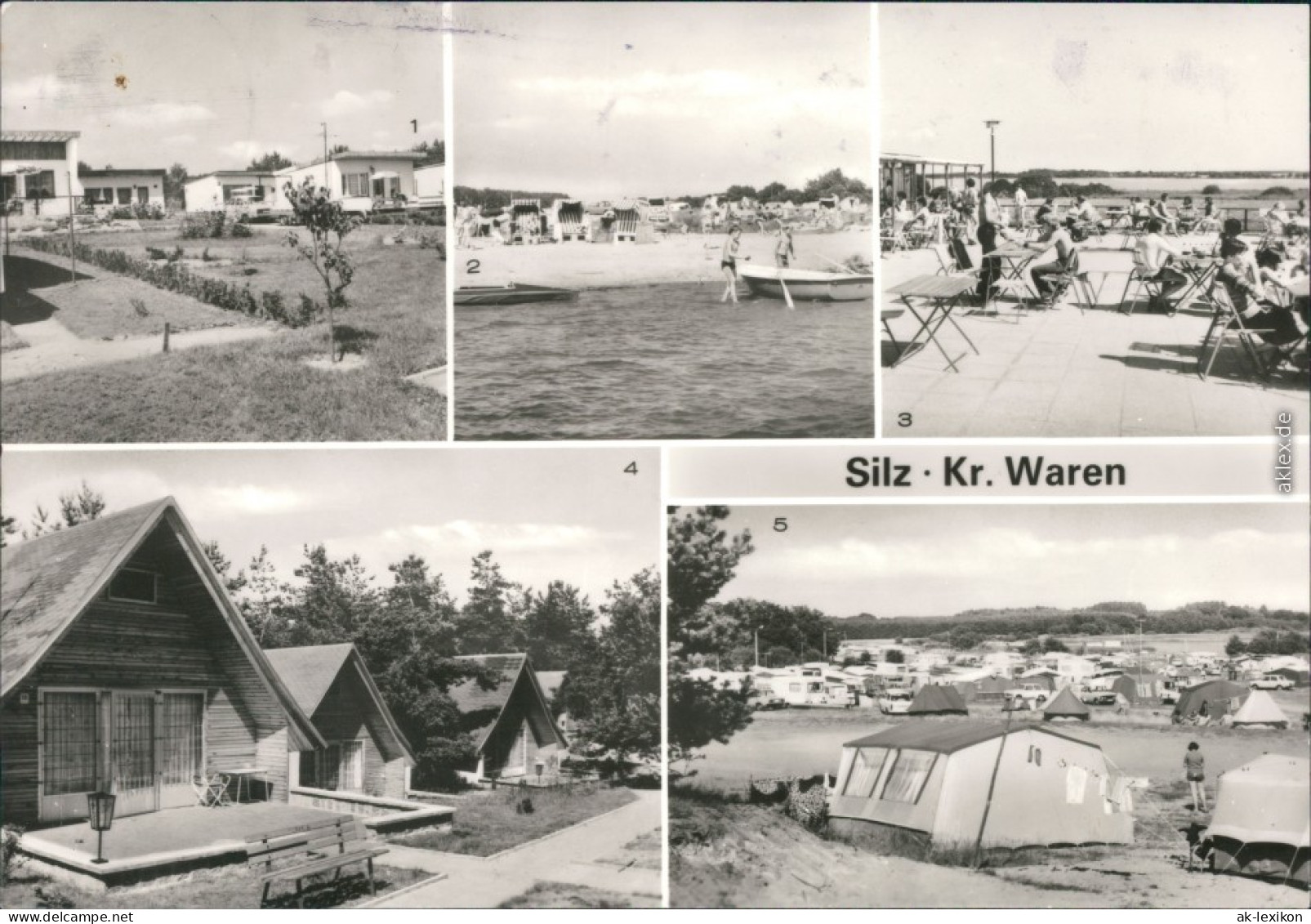 Waren (Müritz) Bungalow-Dorf, Strand, Zeltplatzgaststätte, Zeltplatz C/97 1984 - Waren (Mueritz)