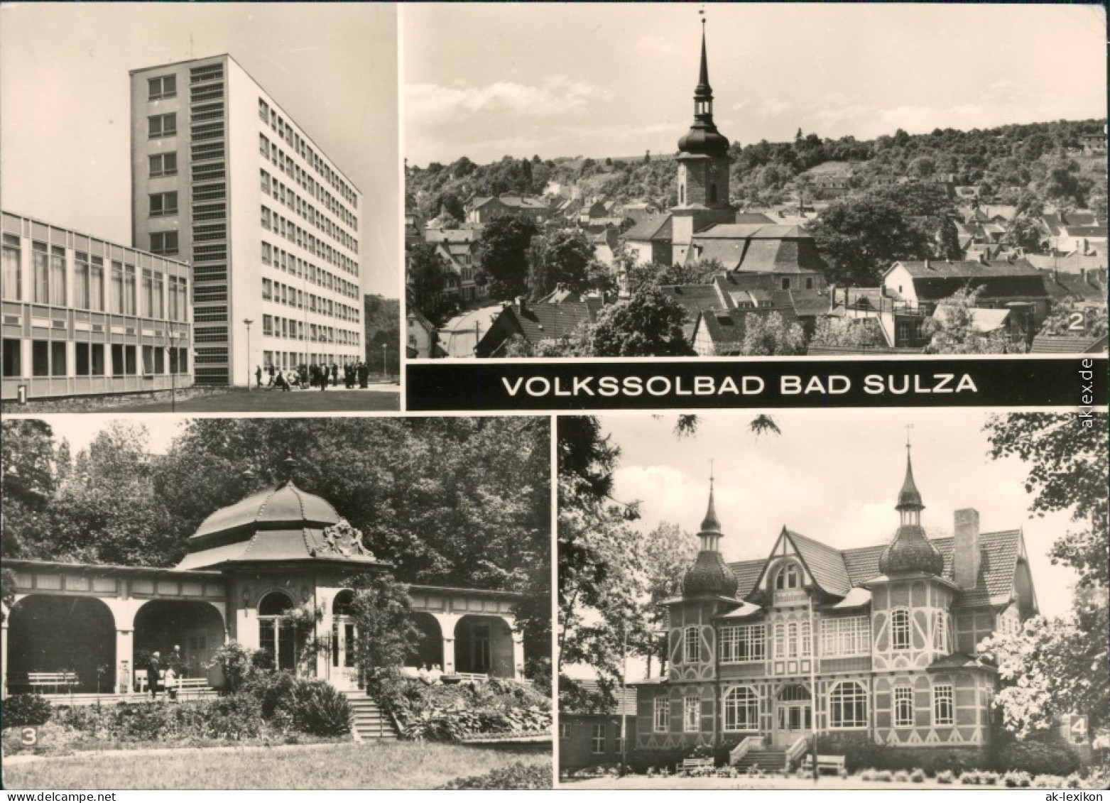 Bad Sulza Bergarbeiter-Sanatorium, Teilansicht, Trinkhalle, Inhalatorium 1980 - Bad Sulza