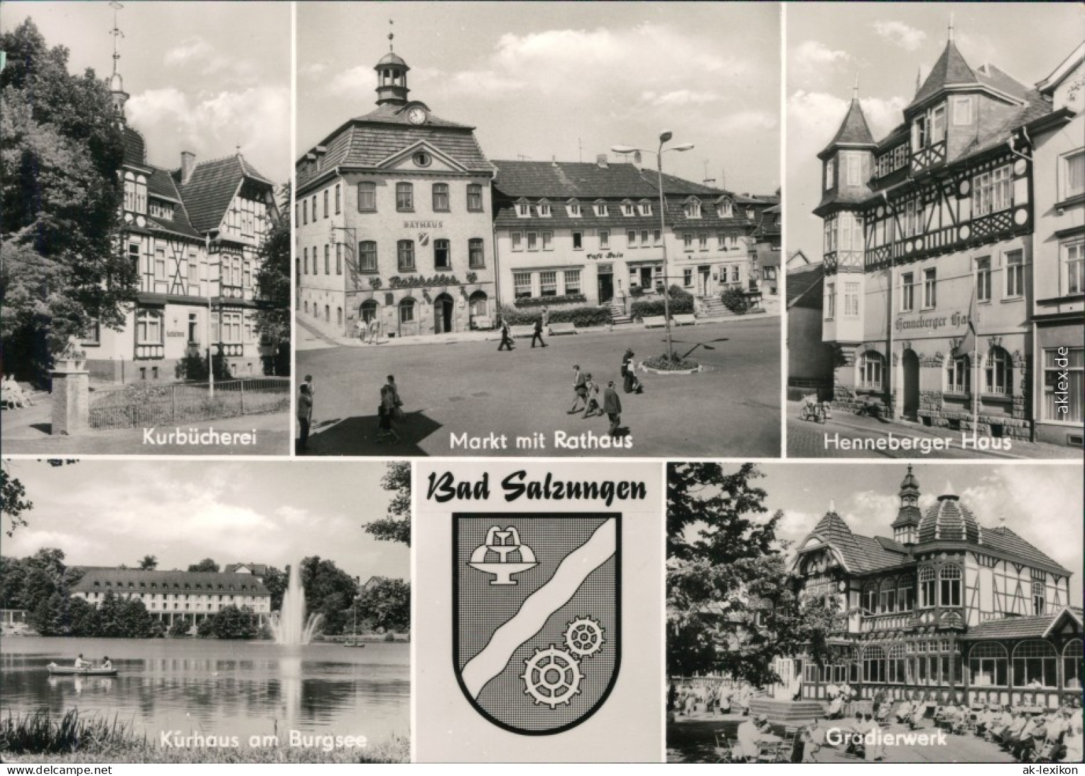 Bad Salzungen Mehrbild: Gradierwerk, Mafkt,Henneberger Haus, Kurhaus 1975  - Bad Salzungen