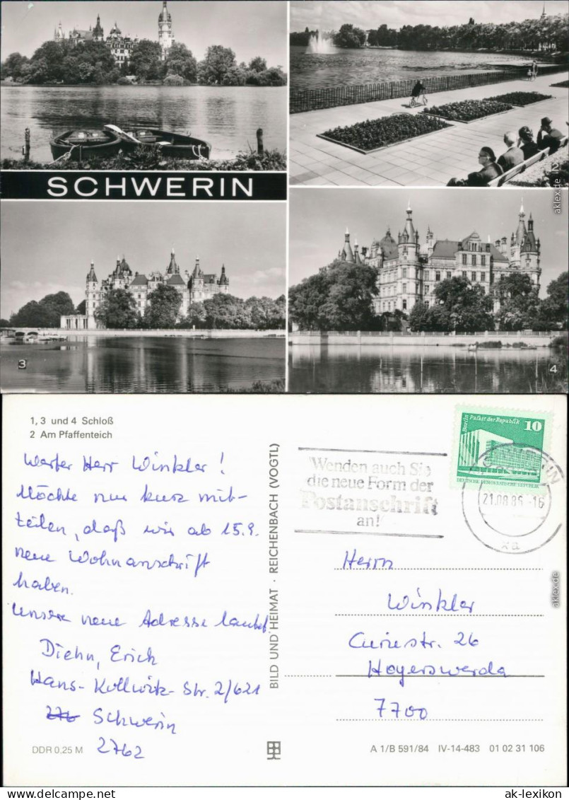 Ansichtskarte Ansichtskarte Schwerin Schweriner Schloss Mit Pfaffenteich G1984 - Schwerin