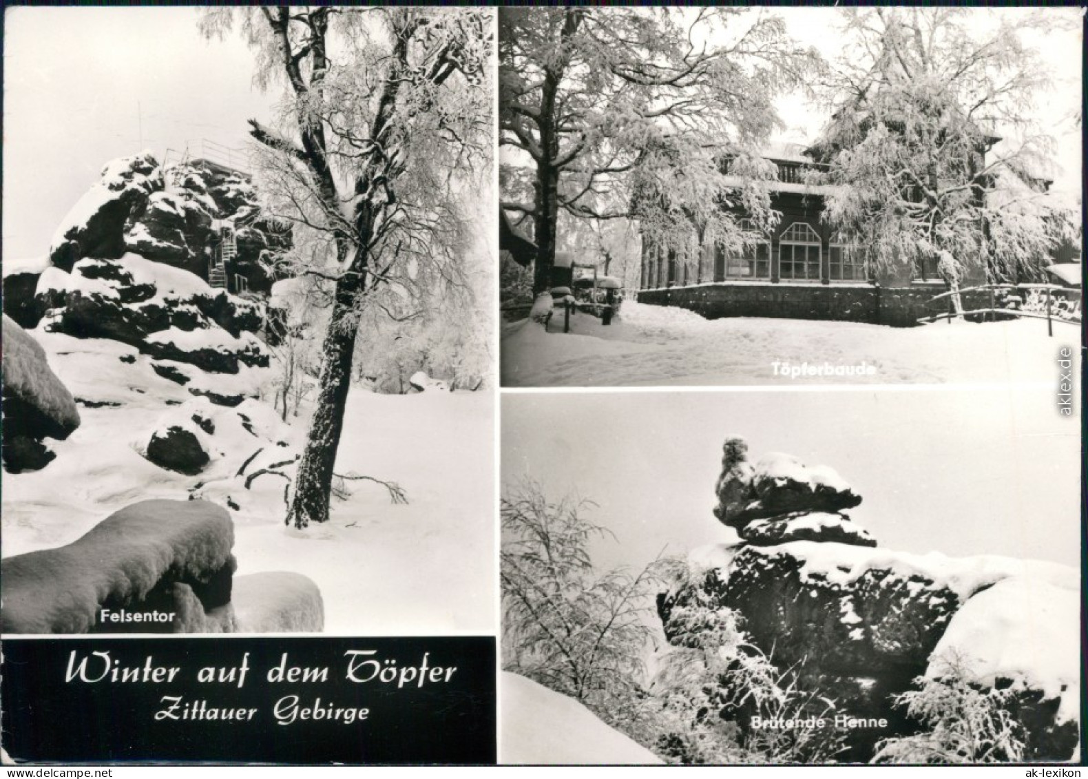 Ansichtskarte Oybin 3 Bild: Umland Und Baude Im Winter 1918  - Oybin