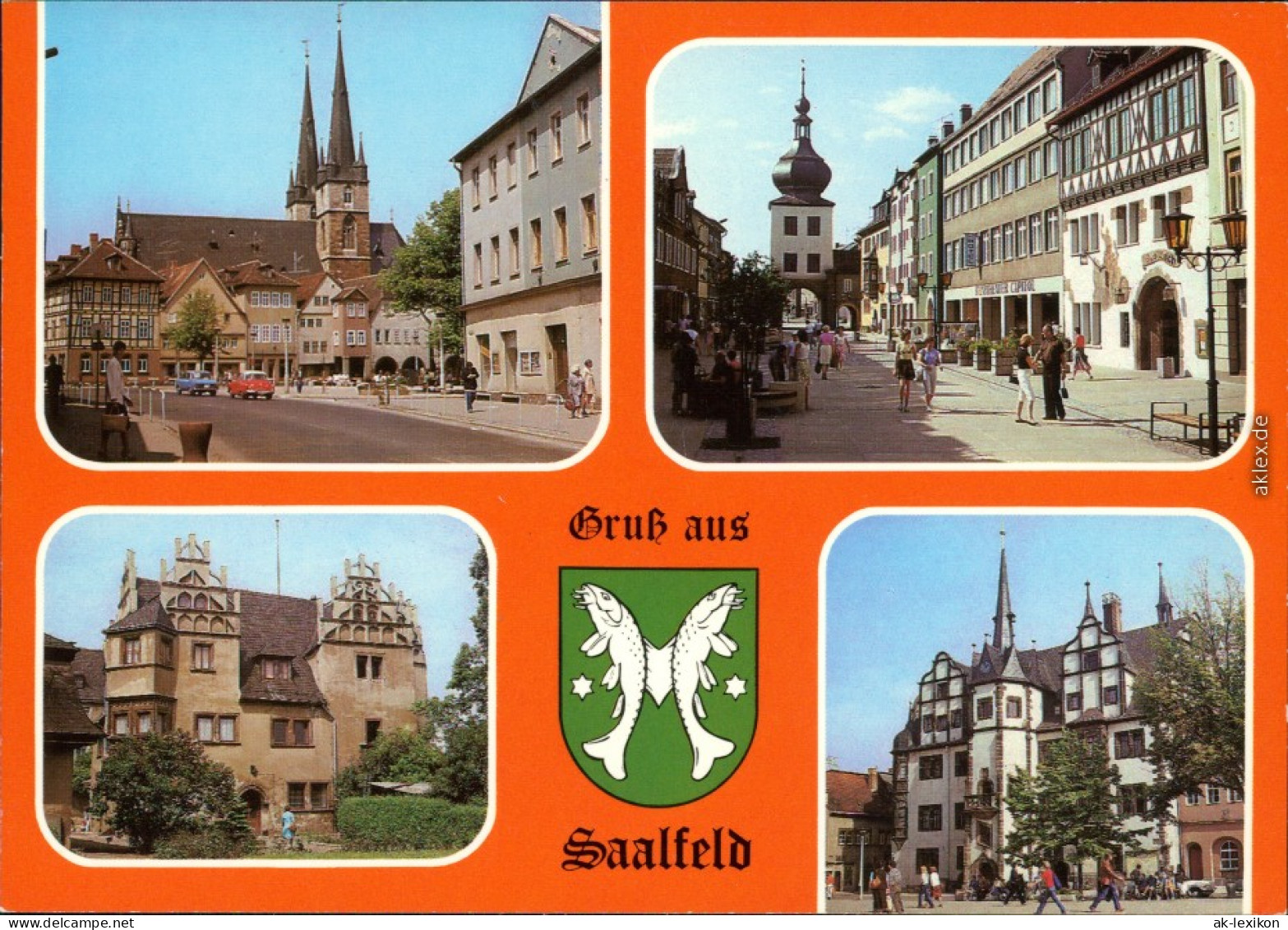 Saalfeld (Saale) Markt Mit St. Johanniskirche, Blankenburger Straße  1986 - Saalfeld