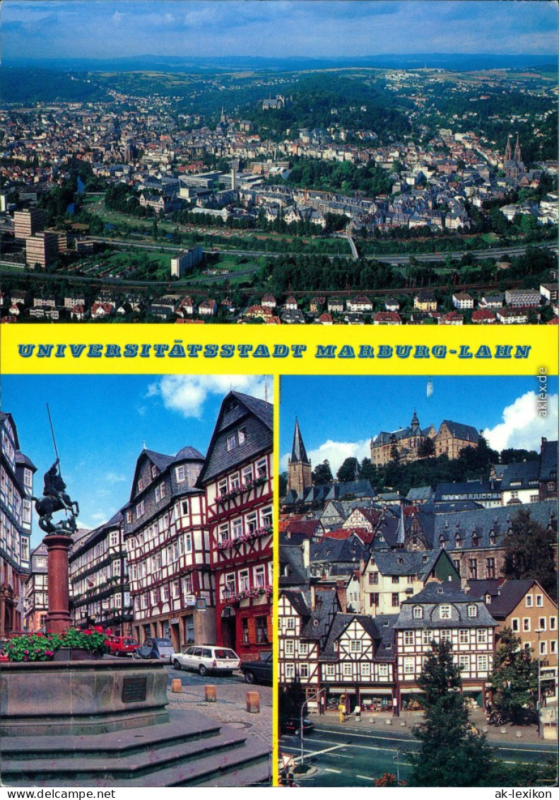 Ansichtskarte Marburg An Der Lahn 3 Bild: Luftbild Und Altstadt 191 - Marburg