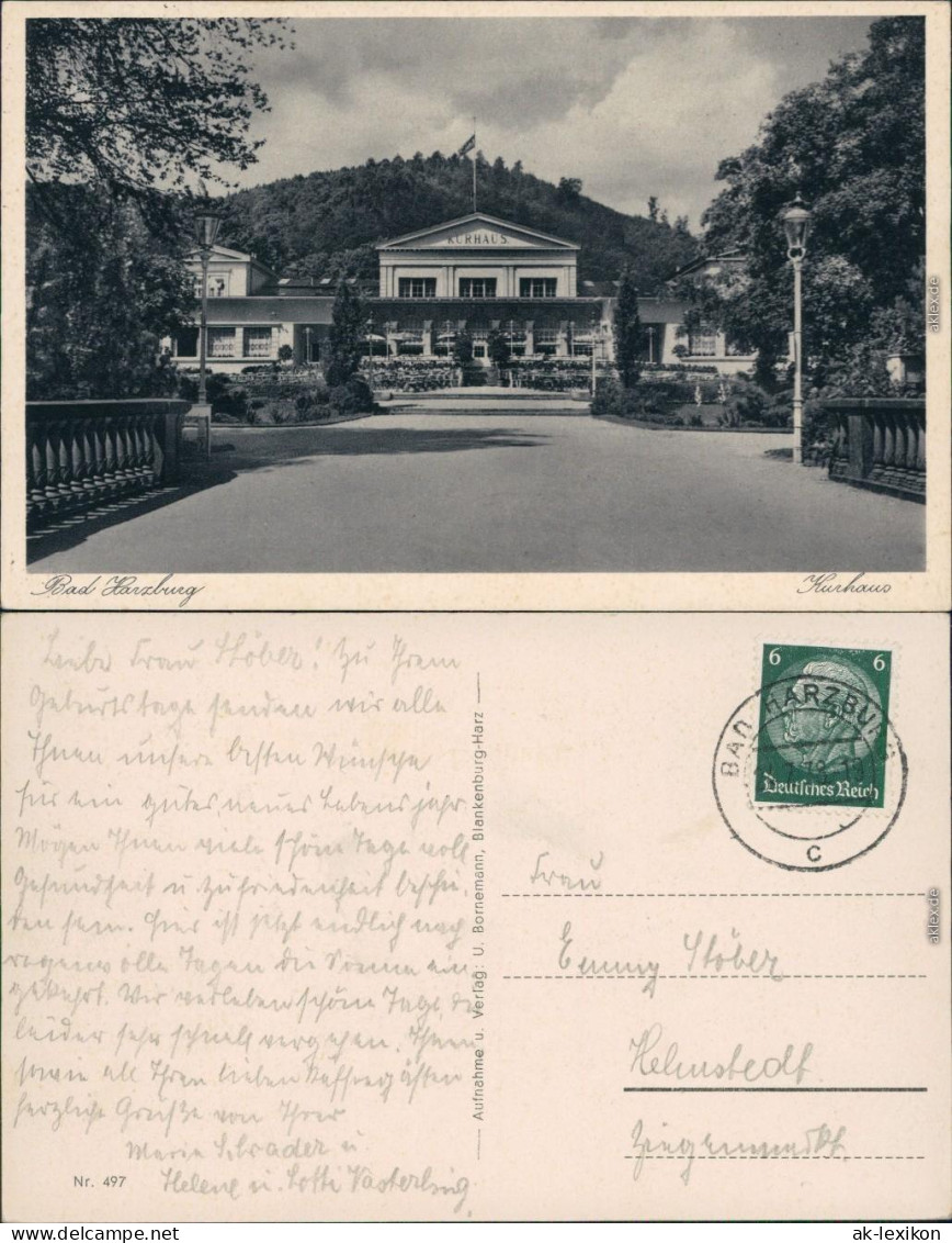 Ansichtskarte Bad Harzburg Partie Am Kurhaus 1938  - Bad Harzburg