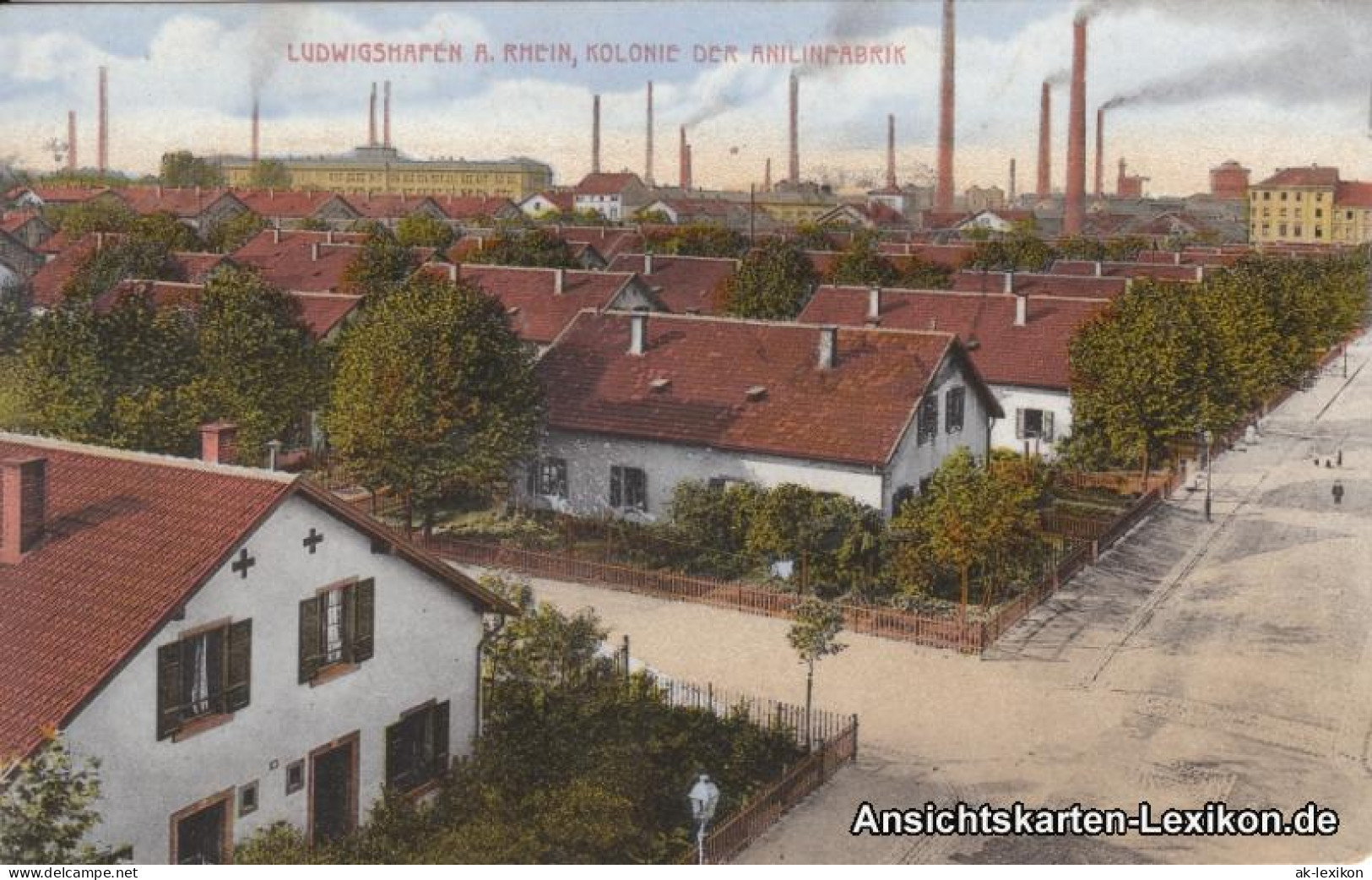 Ludwigshafen Kolonie (Wohnhäuser) Der Anilinfabrik (heutige BASF) 1918 - Ludwigshafen