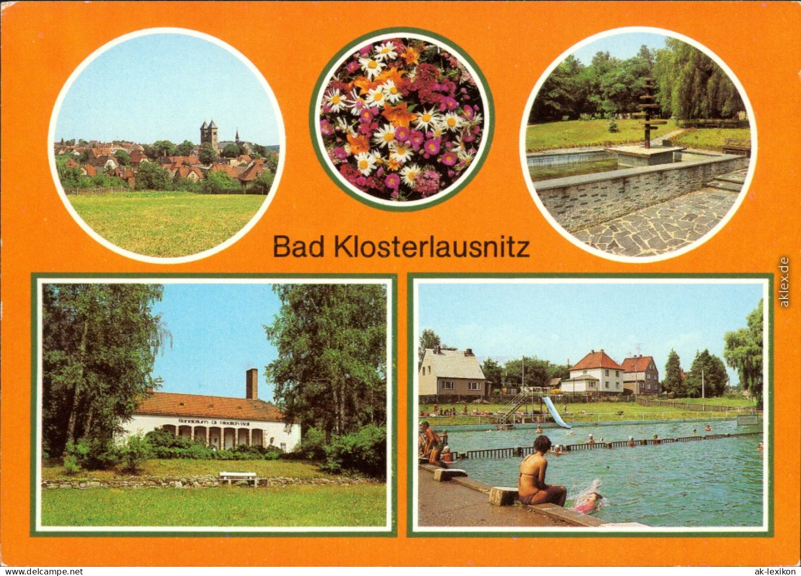 Bad Klosterlausnitz  Kurpark, Sanatorium Dr. Friedrich Wolf, Freibad 1984 - Bad Klosterlausnitz