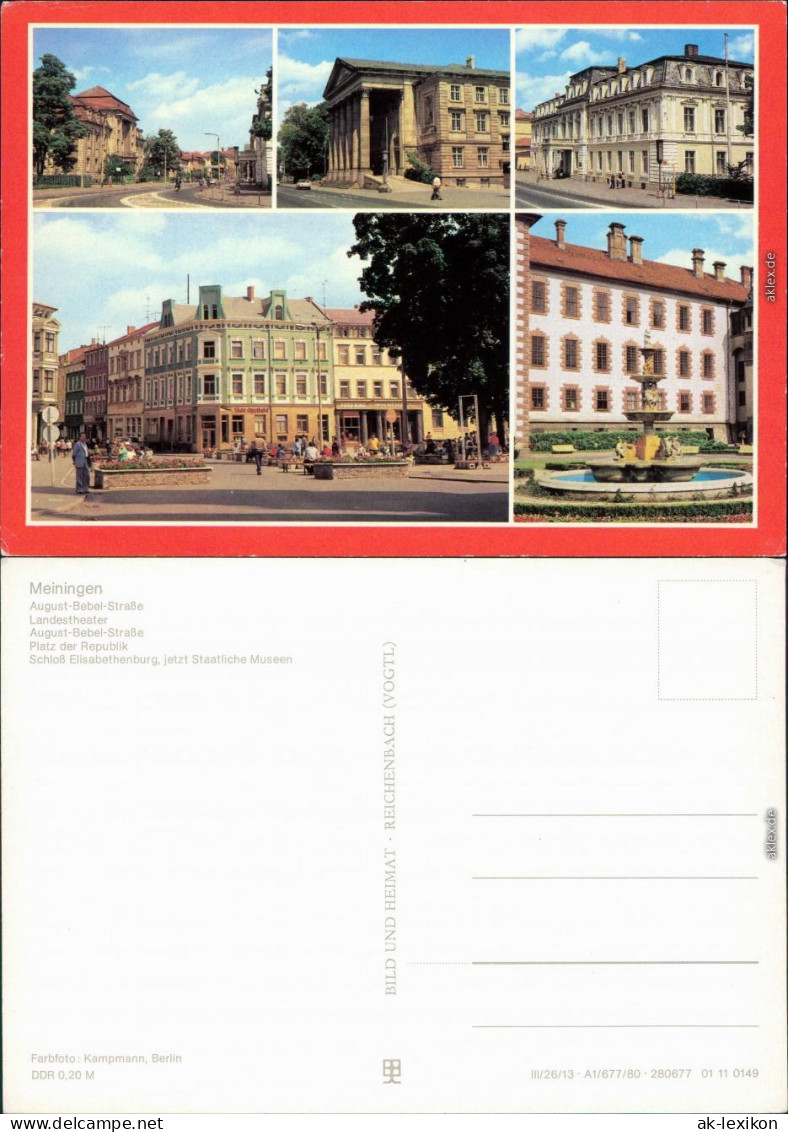 Meiningen August-Bebel-Straße, Landestheater, Platz Der Republik, Schloß   1980 - Meiningen