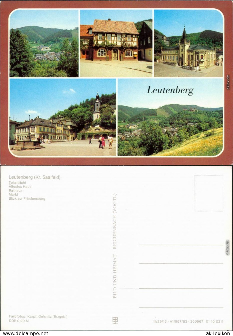 Leutenberg Teilansicht, Ältestes Haus, Rathaus, Markt, Überblick 1983 - Leutenberg