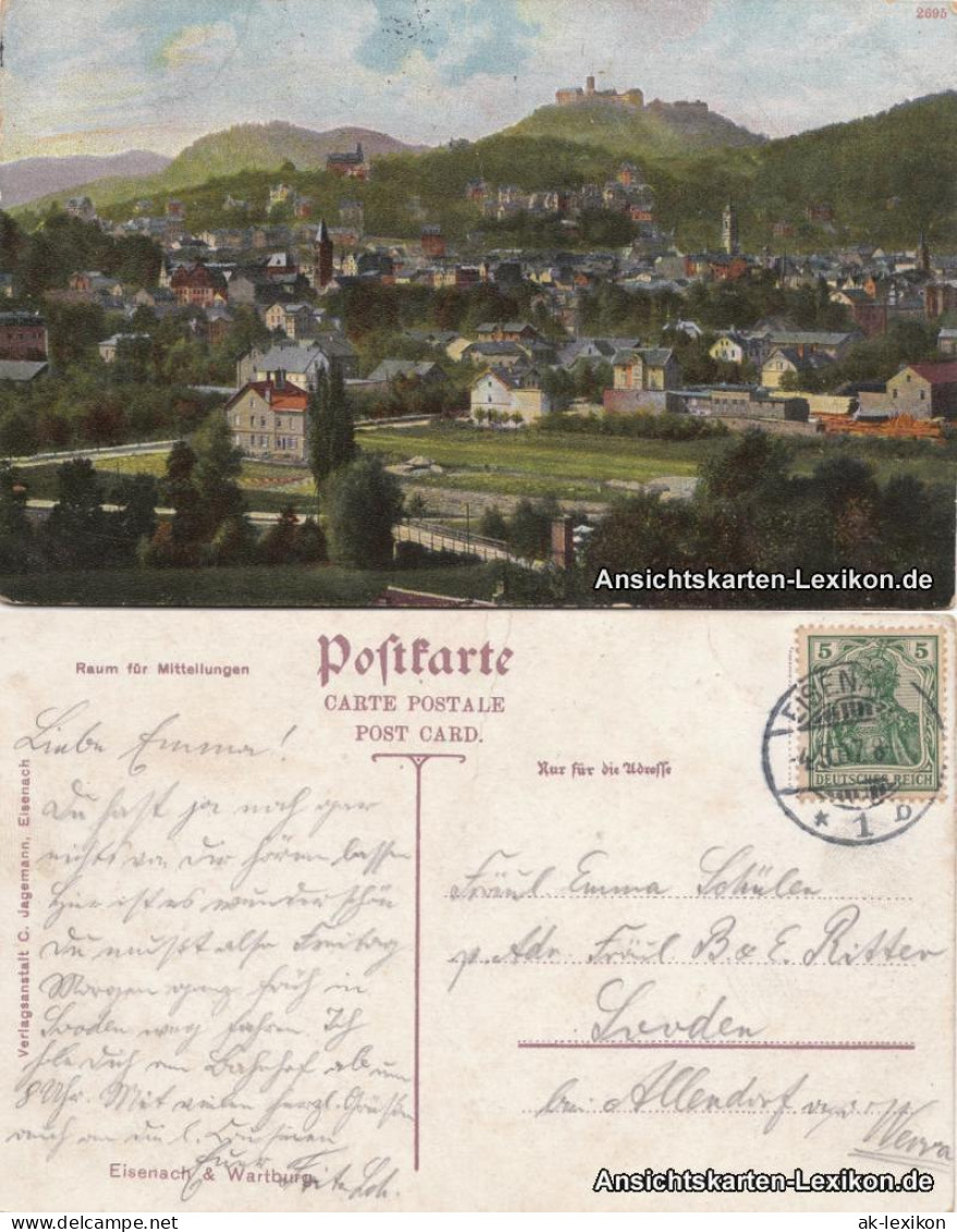 Ansichtskarte Eisenach Totalansicht Und Wartburg 1907 - Eisenach