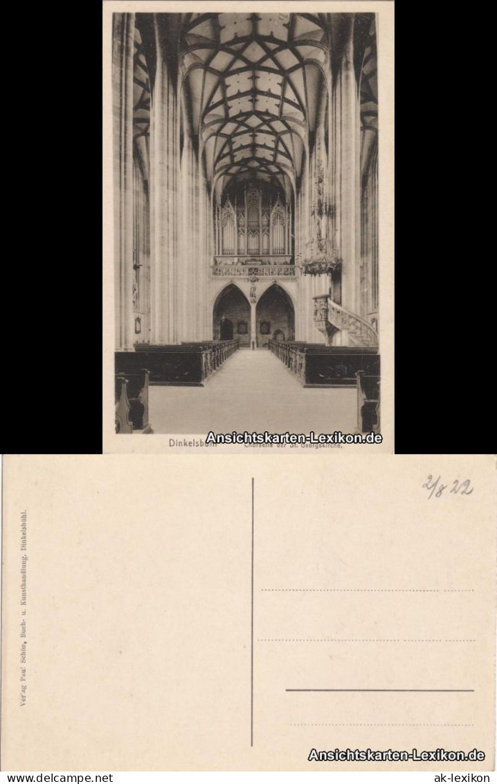 Ansichtskarte Dinkelsbühl Chorselle Der St. Georgskirche 1922 - Dinkelsbühl