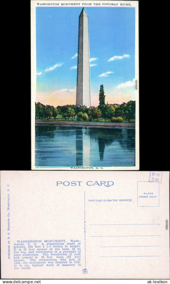 Ansichtskarte Washington D.C. Monument 1929 - Washington DC