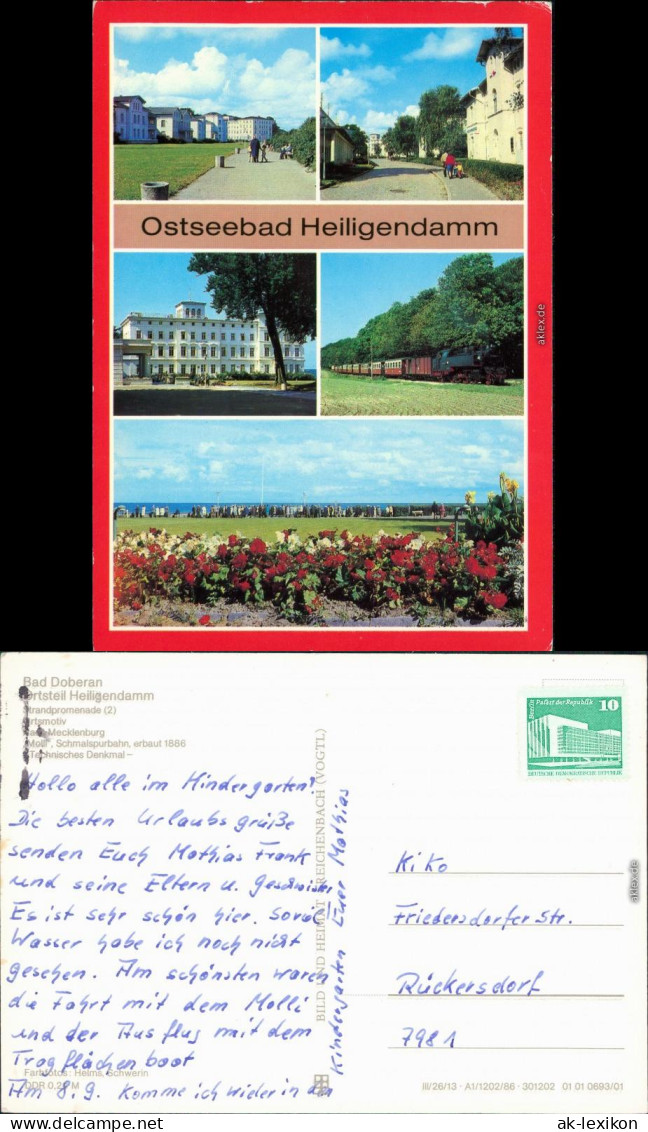 Heiligendamm-Bad Doberan Strandpromenade, Ortsmotiv  Moll - Schmalspurbahn 1986 - Heiligendamm