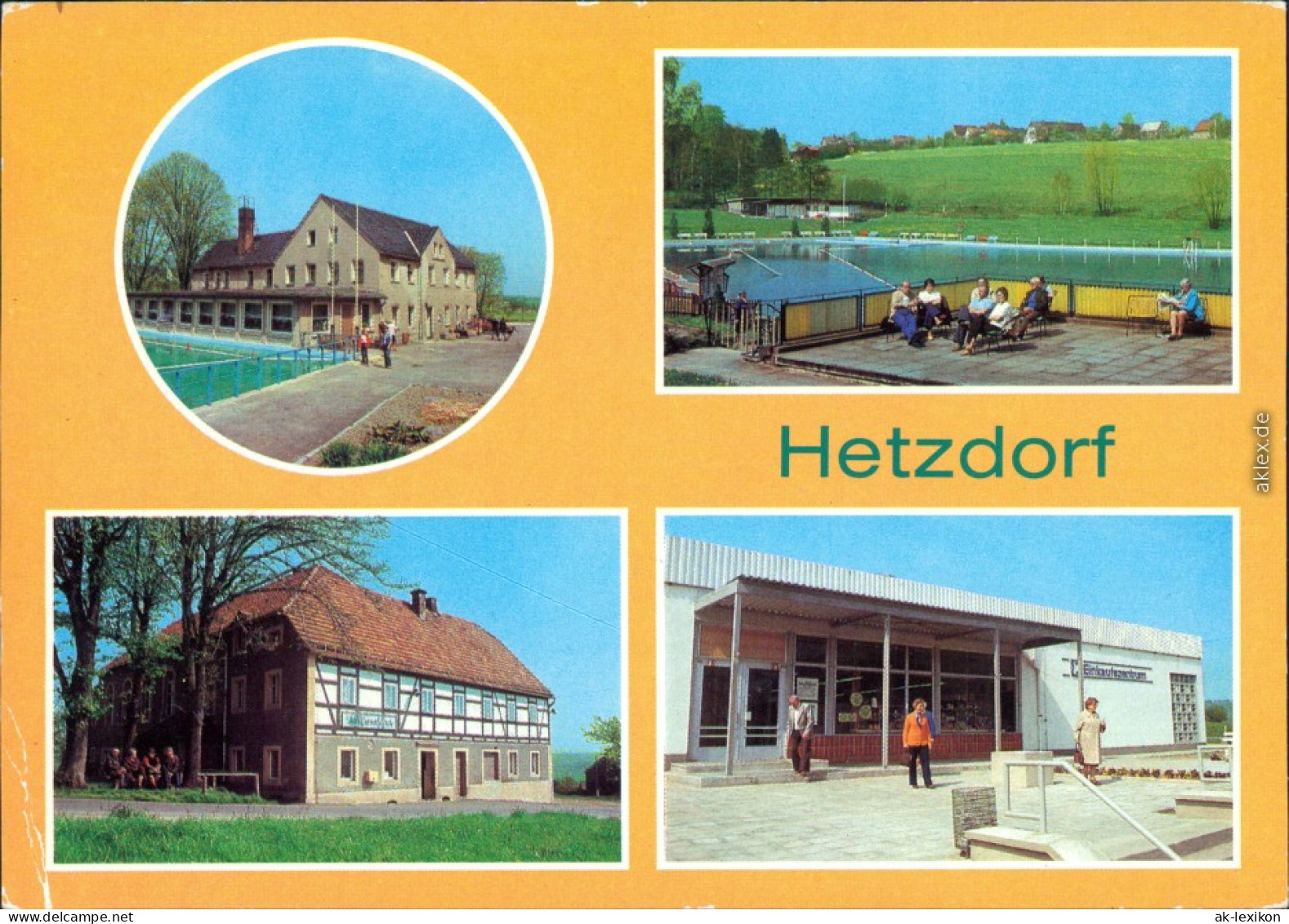 Hetzdorf Halsbrücke Freibad HO-Gaststätte "Waldblick", HO-Kaufhalle G1984 - Hetzdorf