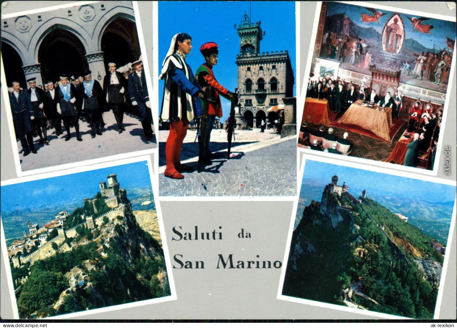Ansichtskarte San Marino Ansichten: Rückseite Olympia Satz 1964 - Saint-Marin
