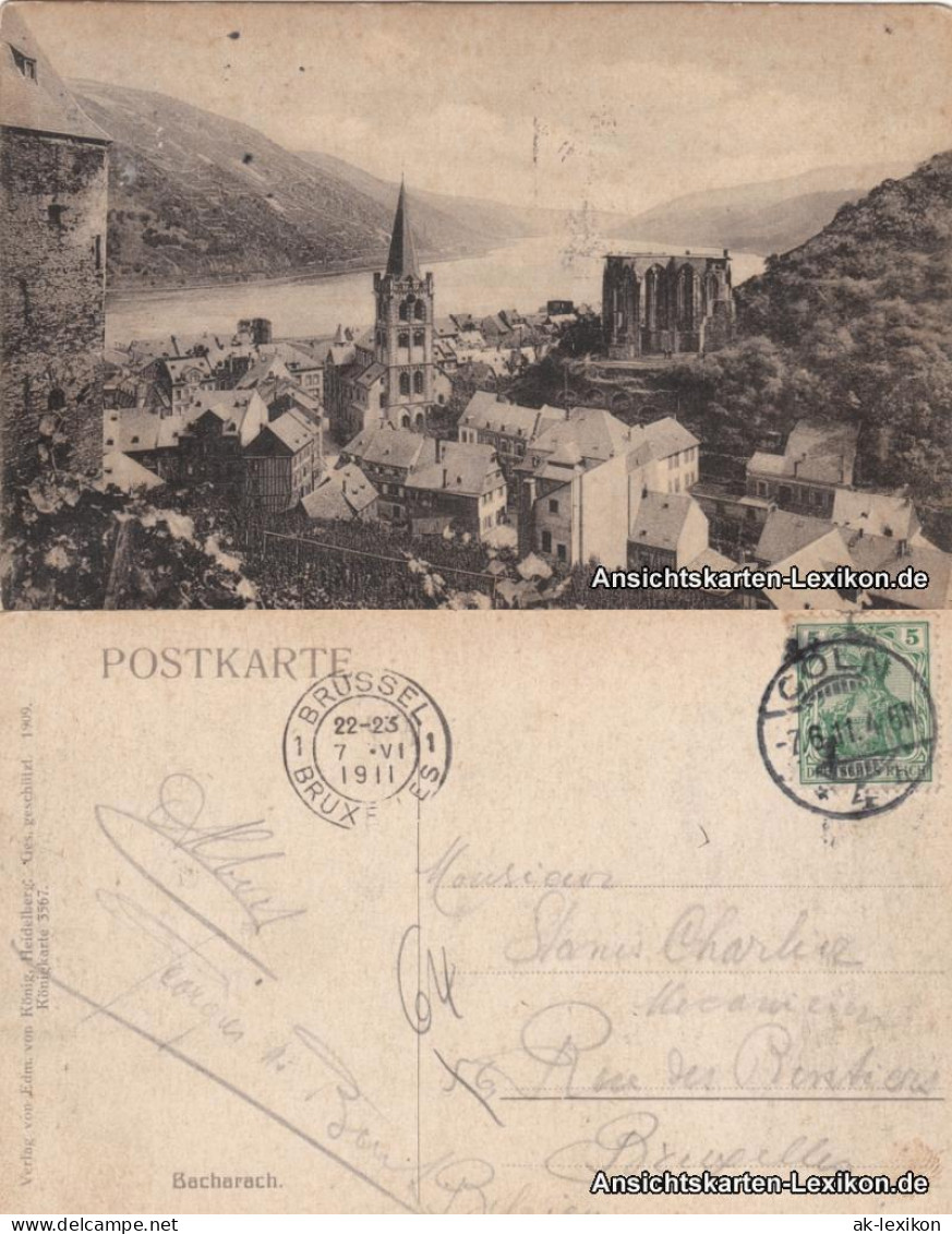 Ansichtskarte Bacharach Panorama Mit Kirche 1911/1909 - Bacharach