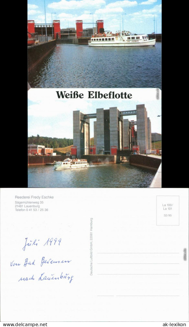 Ansichtskarte  Fähre "Stadt Lauenburg" 1995 - Ferries