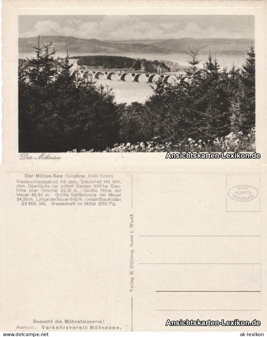 Ansichtskarte Soest Der Möhnsee - Delecker Brücke 1929 - Soest