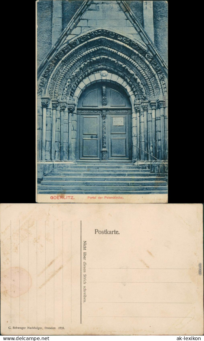 Ansichtskarte Görlitz Zgorzelec Portal Der Peterskirche 1908  - Görlitz