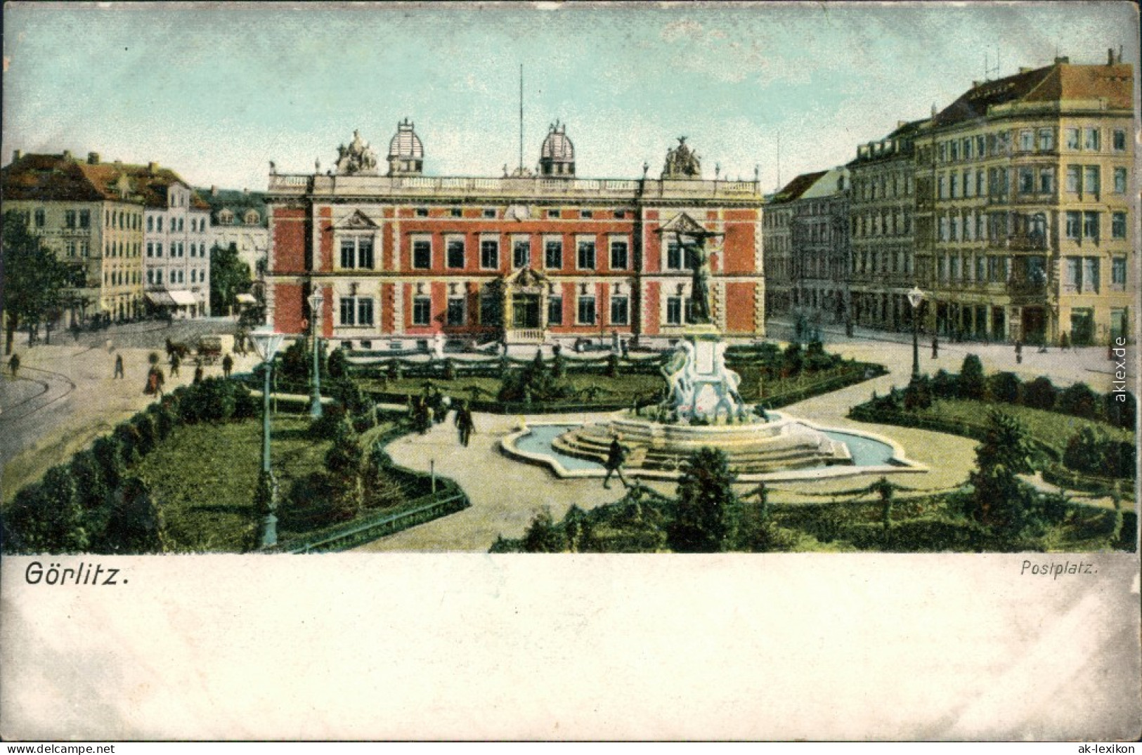 Ansichtskarte Görlitz Zgorzelec Partie Am Postplatz 1908  - Görlitz