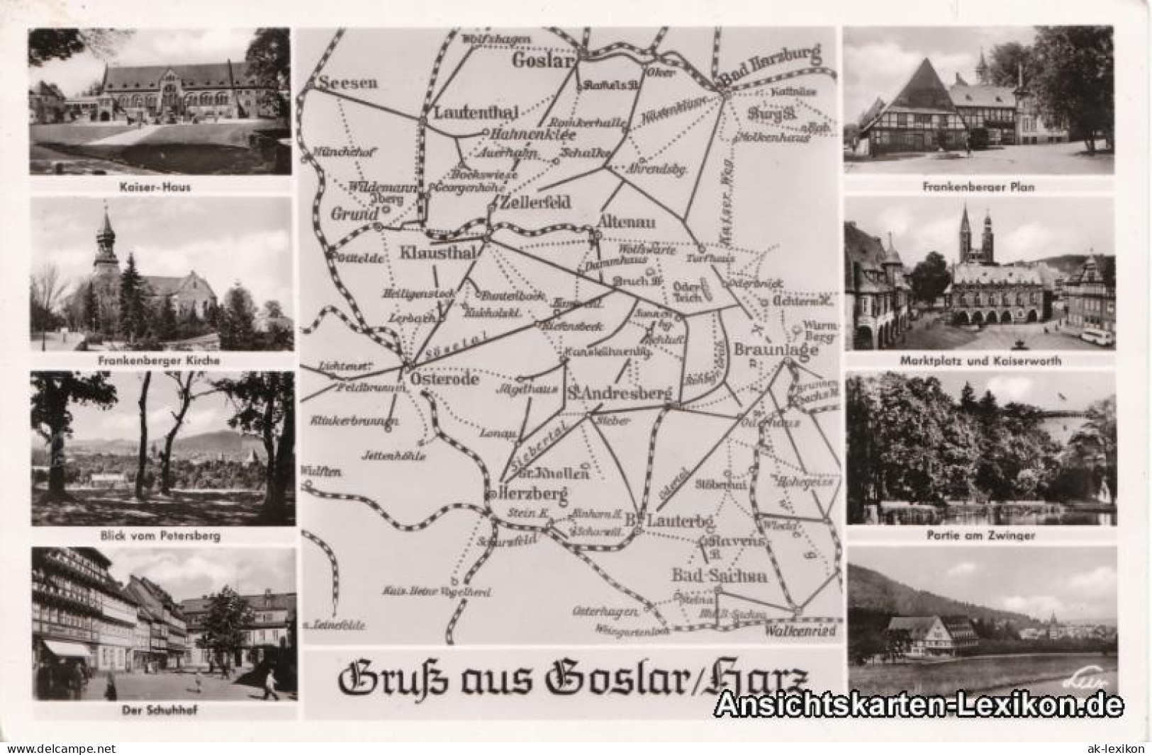 Ansichtskarte Goslar Gruß Aus... Landkarten Ansichtskarte 1955 - Goslar
