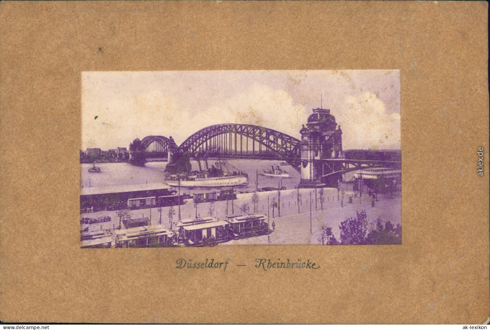 Ansichtskarte Düsseldorf Rheinbrücke Mit Dampfer 1909 - Duesseldorf