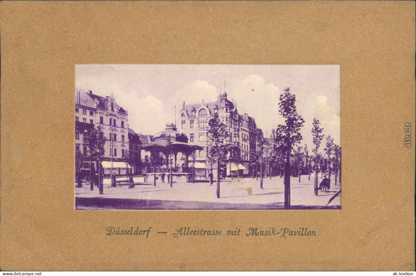 Ansichtskarte Düsseldorf Alleestraße Mit Musik-Pavillon  Parcepartout 1909 - Duesseldorf