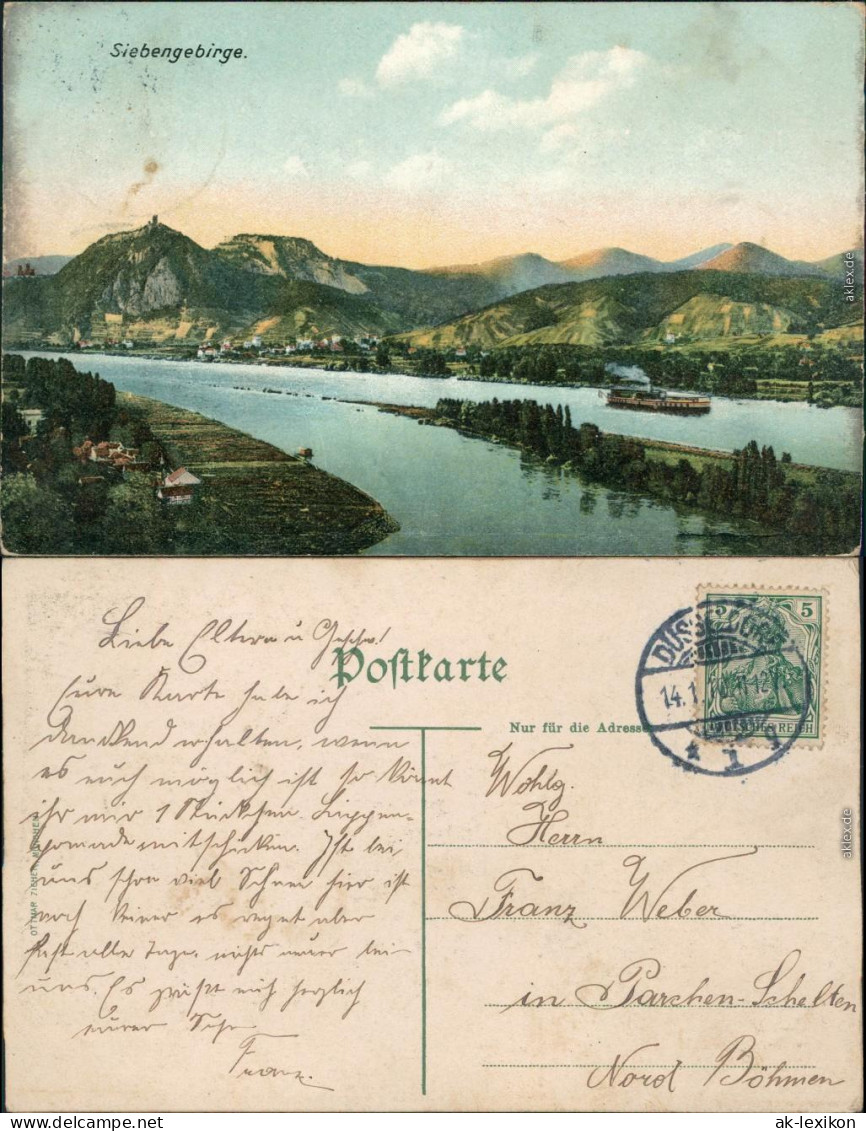 Bad Godesberg-Bonn Panorama Mit Burg Drachenfels (Siebengebirge) 1910 - Bonn