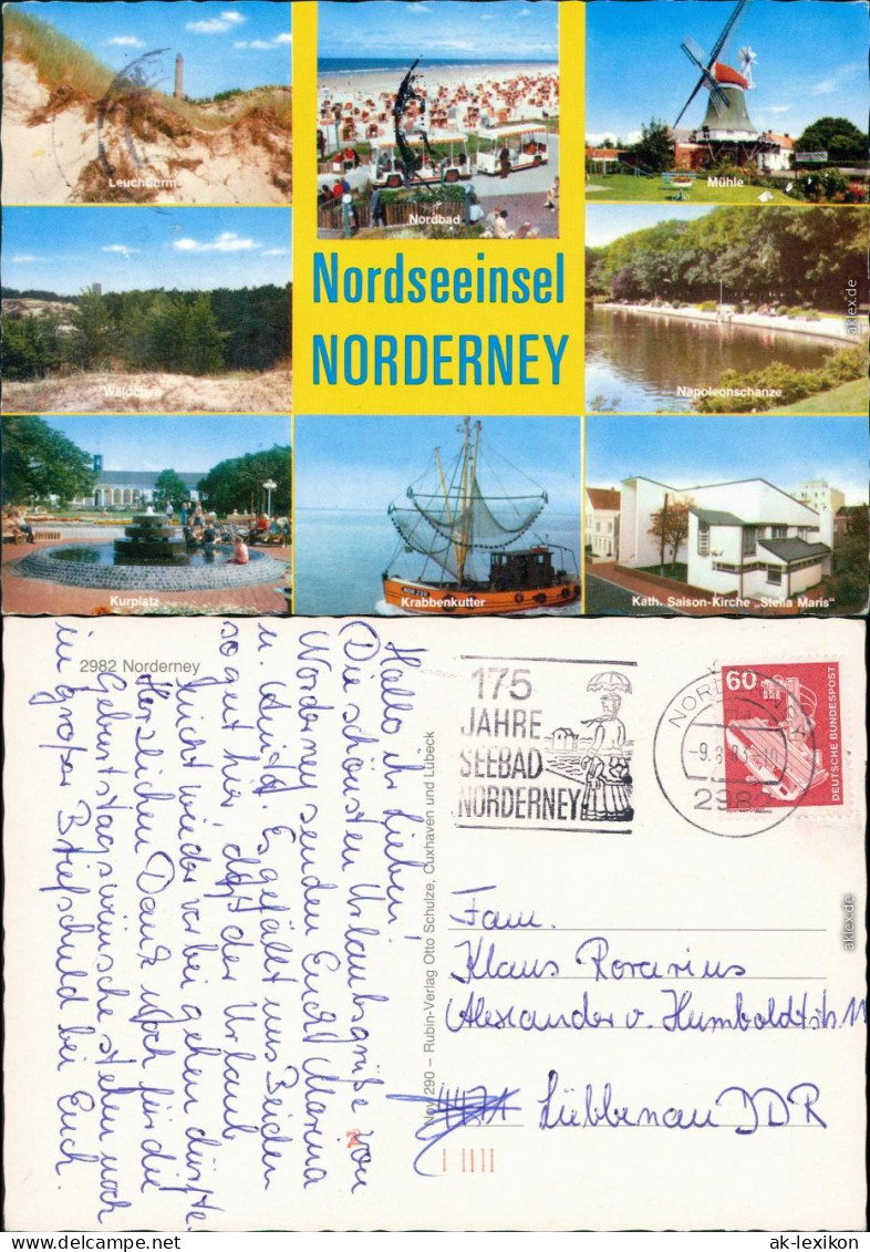 Norderney Nordstrand, Leuchtturm, Windmühle, Kurplatz,  1983 - Norderney