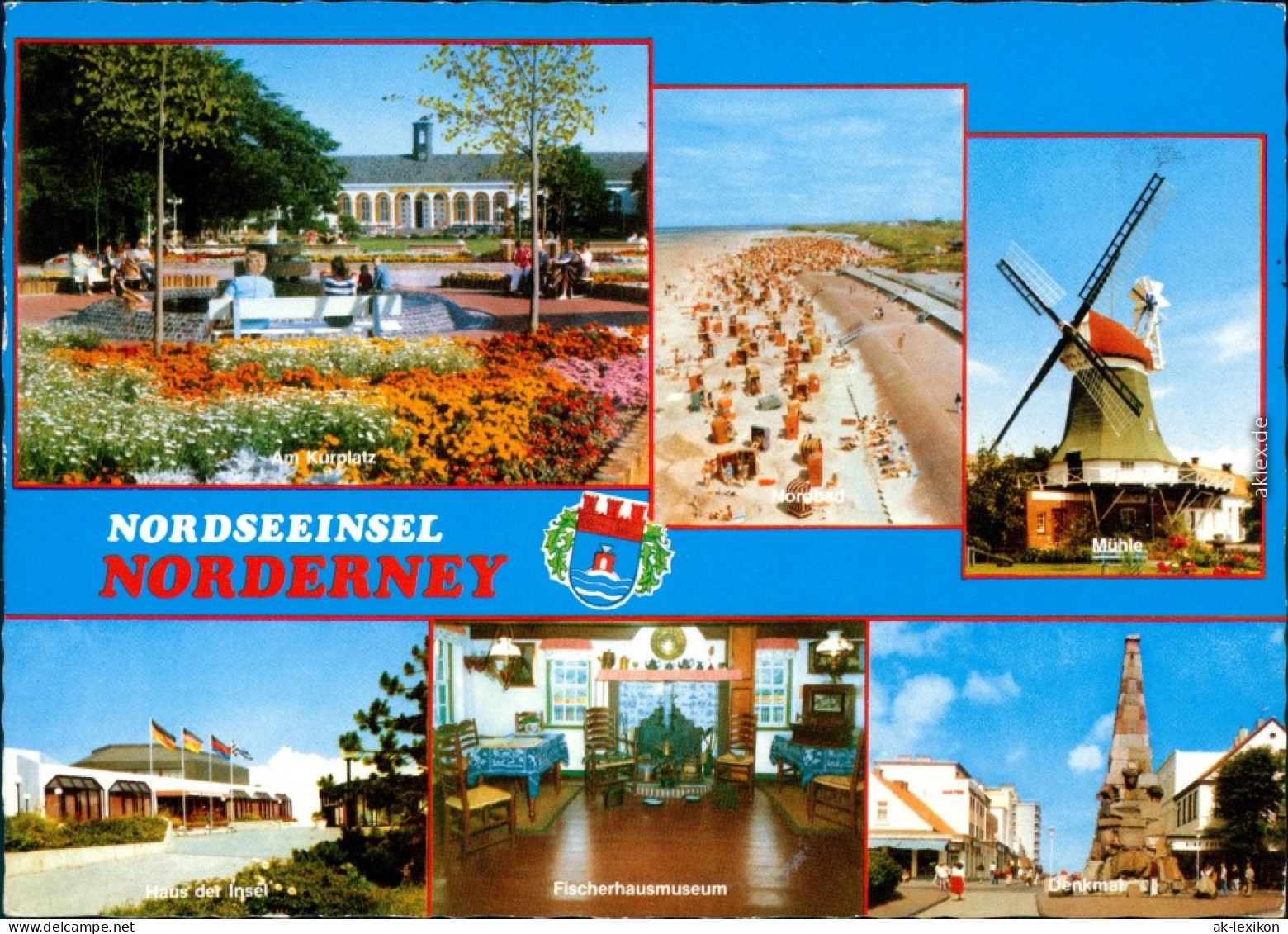 Norderney Kurplatz, Nordstrand, Windmühle, Fischerhausmuseum, Haus    1993 - Norderney