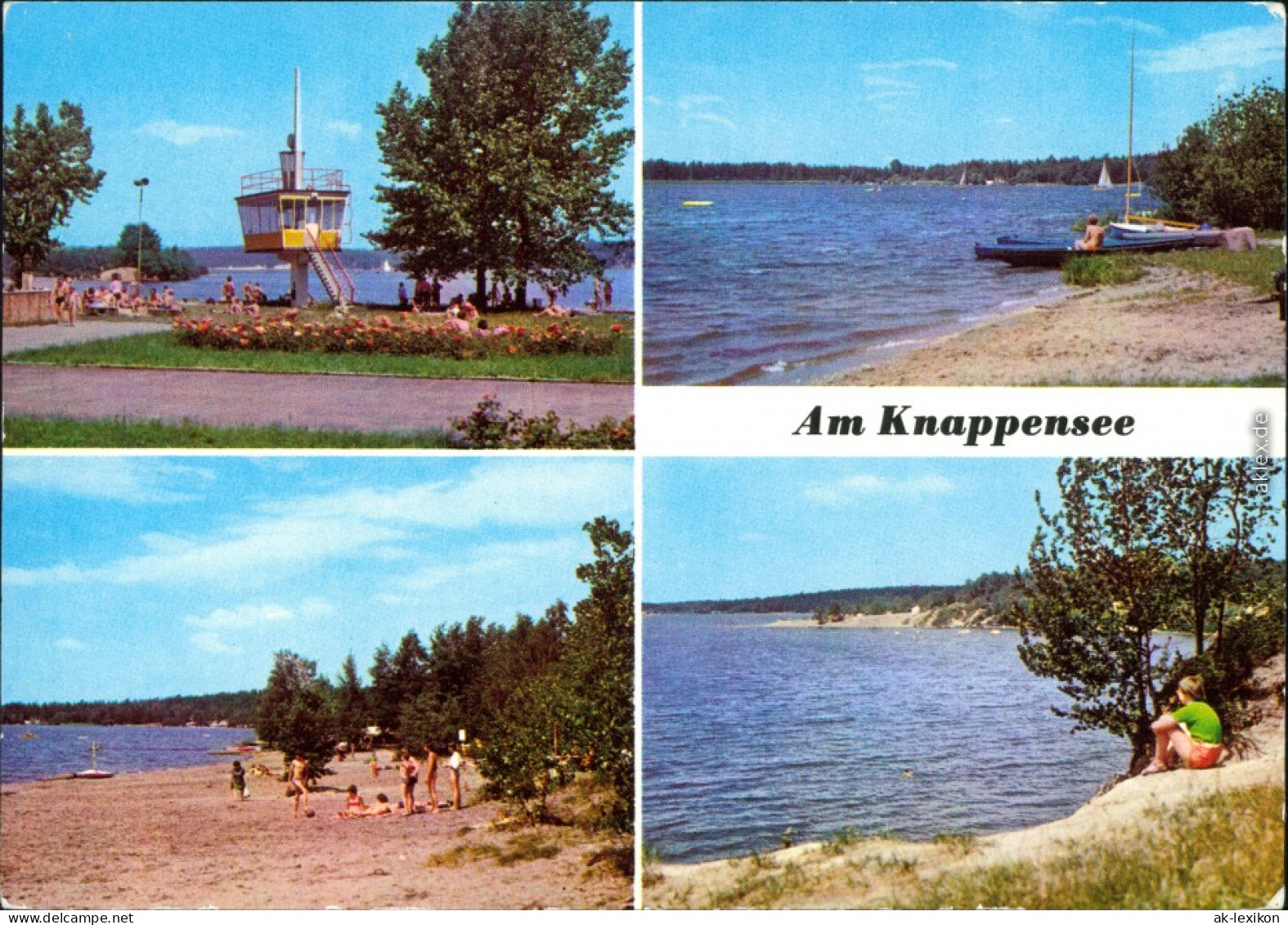 Ansichtskarte Groß Särchen-Lohsa Łaz Knappensee Badestrand G1984 - Lohsa