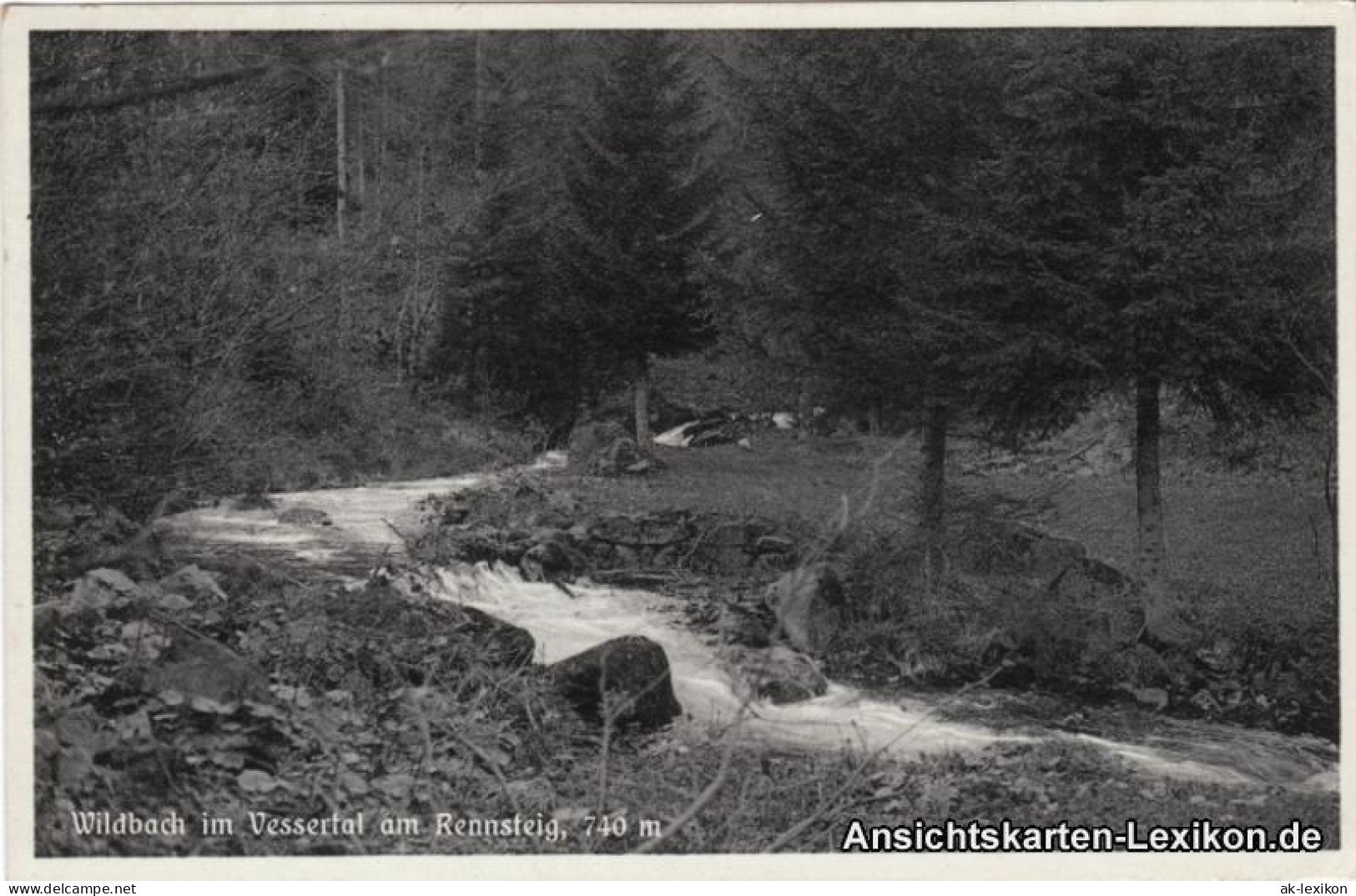 Ansichtskarte Schmiedefeld (Rennsteig) Waldbach Im Vessertal Am Rennsteig 1937 - Schmiedefeld