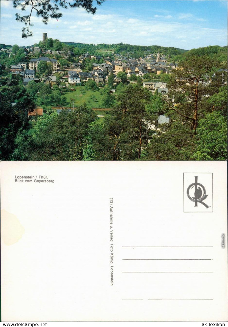 Bad Lobenstein Panorama-Ansicht Mit Blick Vom Geyersberg Zur Burg 1998 - Lobenstein