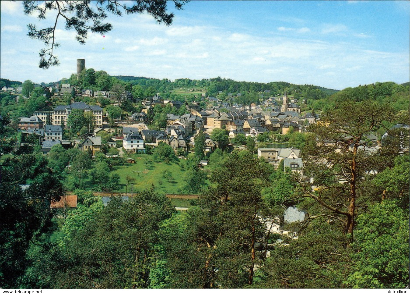 Bad Lobenstein Panorama-Ansicht Mit Blick Vom Geyersberg Zur Burg 1998 - Lobenstein